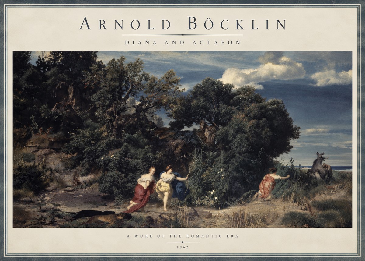 Arnold Böcklin Dianas Jagd No6 - Affiche