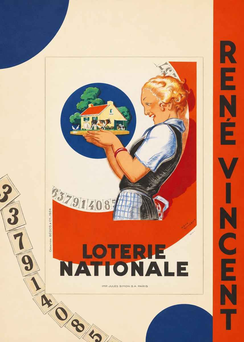 René Vincent Lotterie Nationale No3 - Affiche