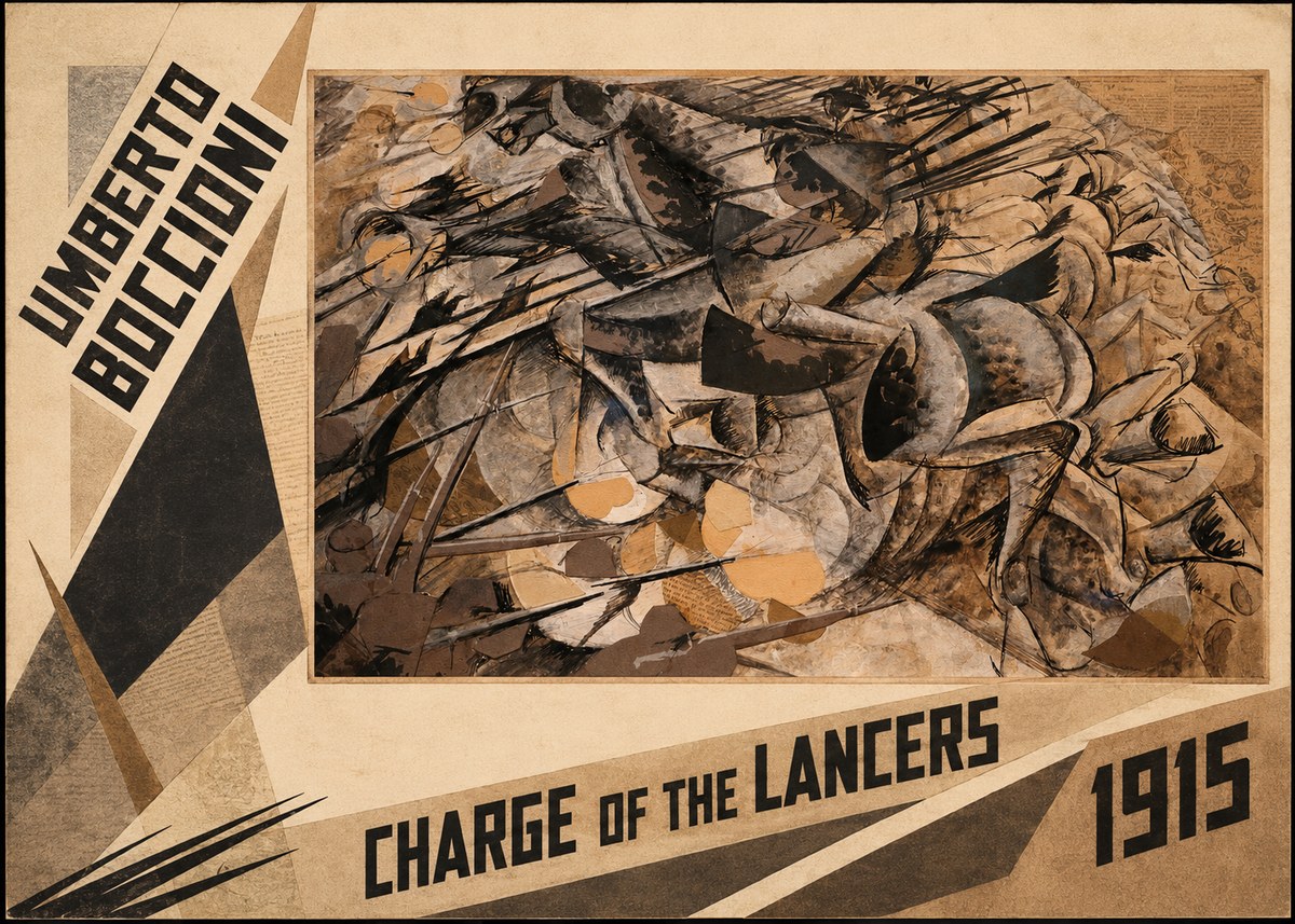 Umberto Boccioni Charge of the Lancers No2 - Affiche