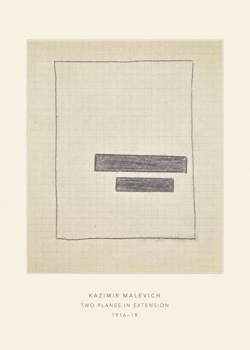 Kazimir Malevich Two Planes in Extension No4 - Affiche