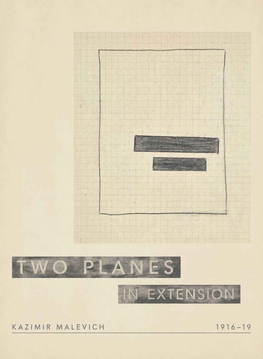 Kazimir Malevich Two Planes in Extension No5 - Affiche