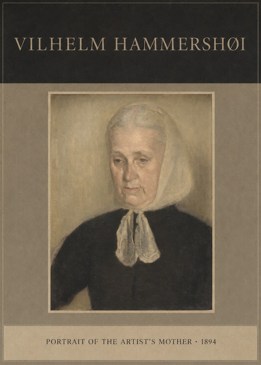 Vilhelm Hammershøi Portrait of the Artist's Mother · 1894 No4 - Affiche