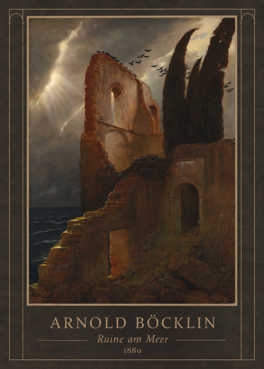 Arnold Böcklin Ruine Am Meer II No3 - Affiche