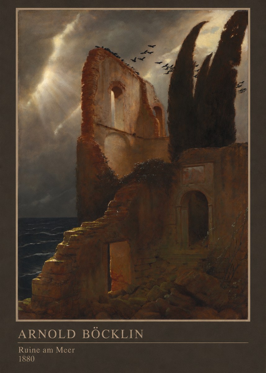 Arnold Böcklin Ruine Am Meer II No4 - Affiche