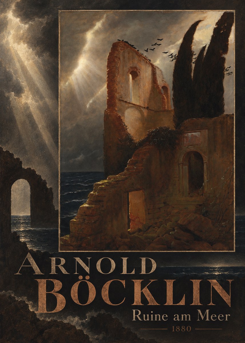 Arnold Böcklin Ruine Am Meer II No6 - Affiche