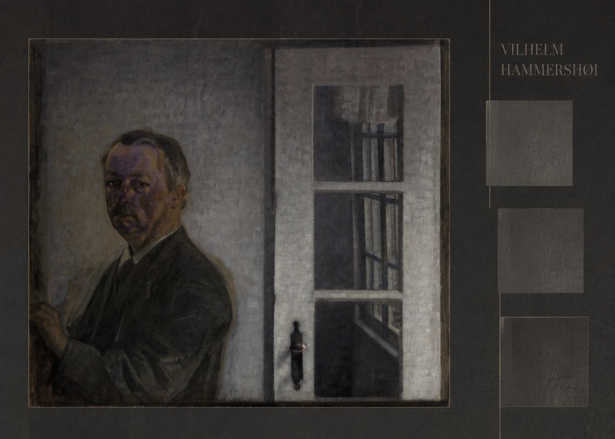 Vilhelm Hammershøi Self-portrait II No6 - Affiche