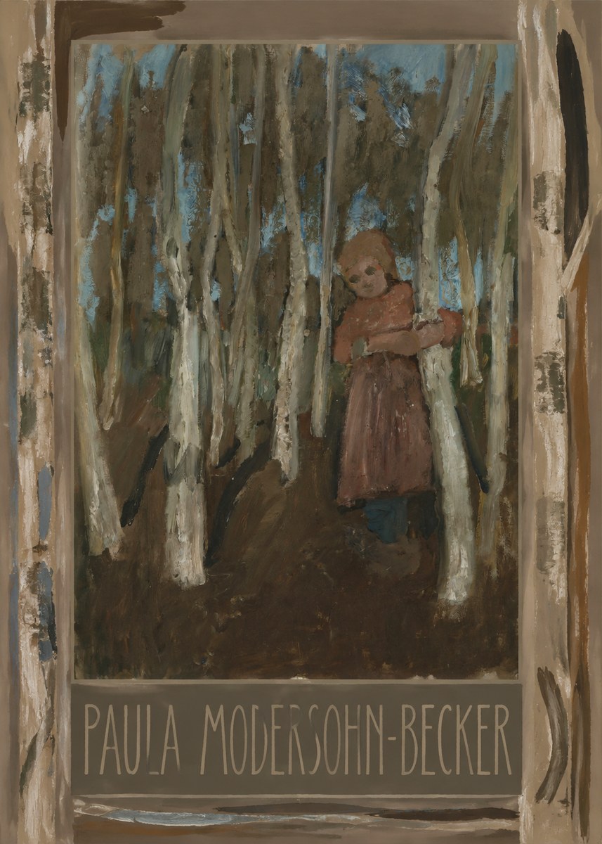 Paula Modersohn-Becker Girl in a Birch Forest No4 - Affiche
