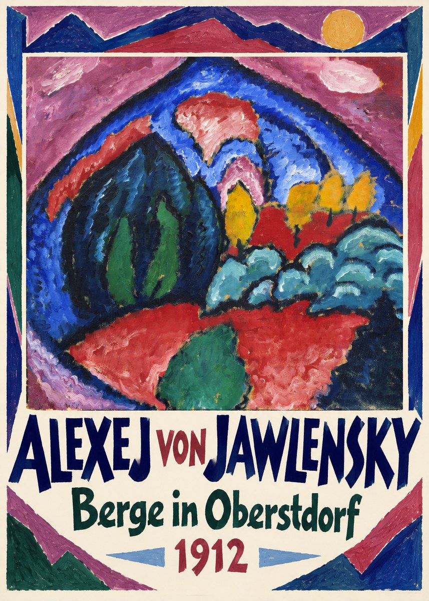 Alexej von Jawlensky Berge in Oberstdorf No1 - Affiche