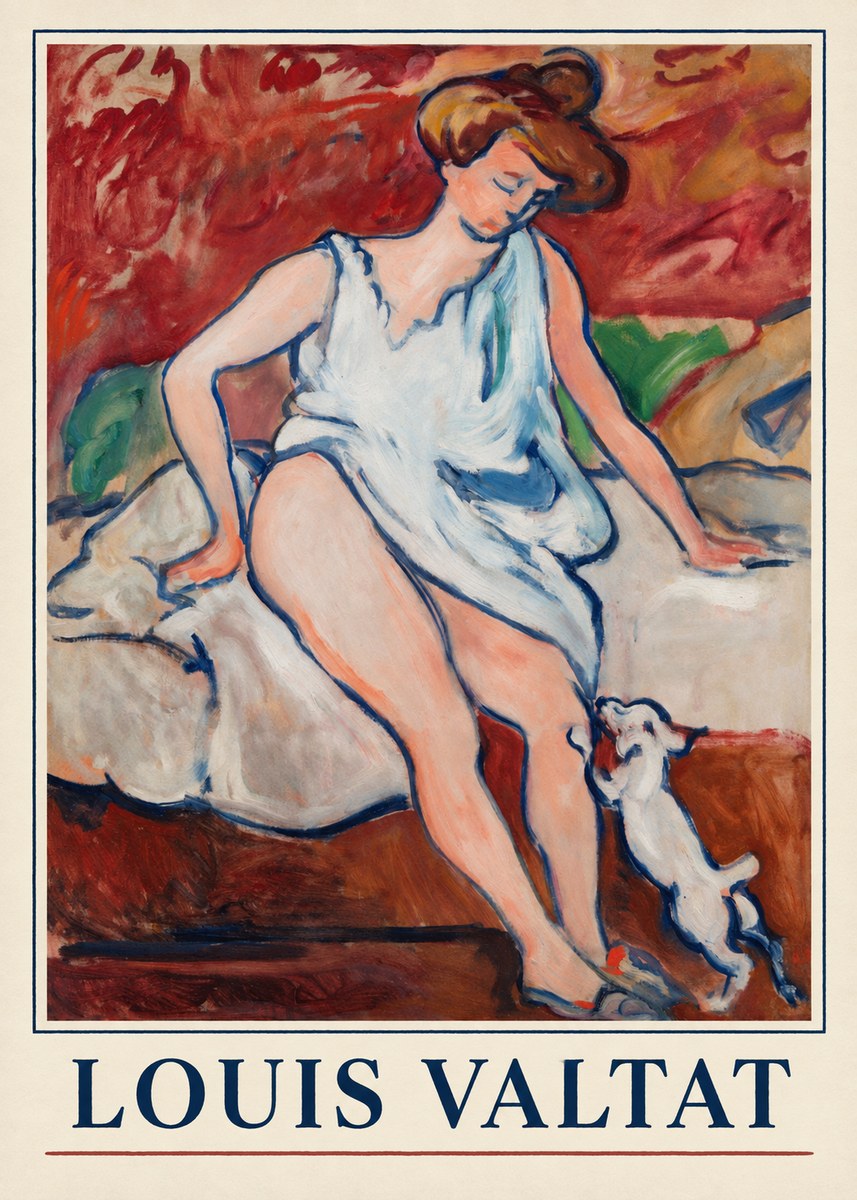 Louis Valtat Woman with a Dog No2 - Affiche