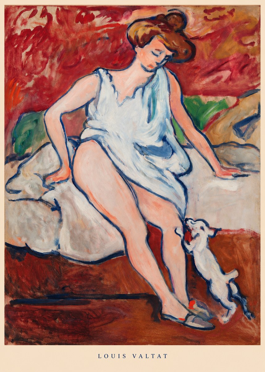 Louis Valtat Woman with a Dog No5 - Affiche