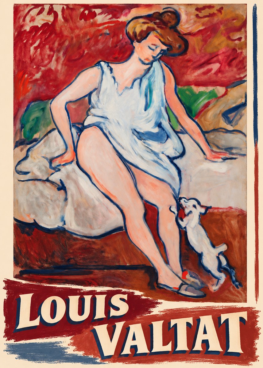 Louis Valtat Woman with a Dog No6 - Affiche