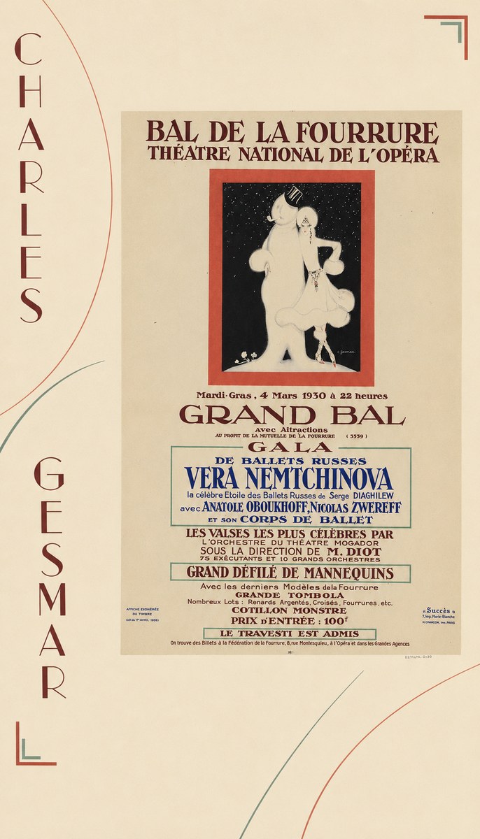 Charles Gesmar Bal De La Fourrure III No5 - Affiche