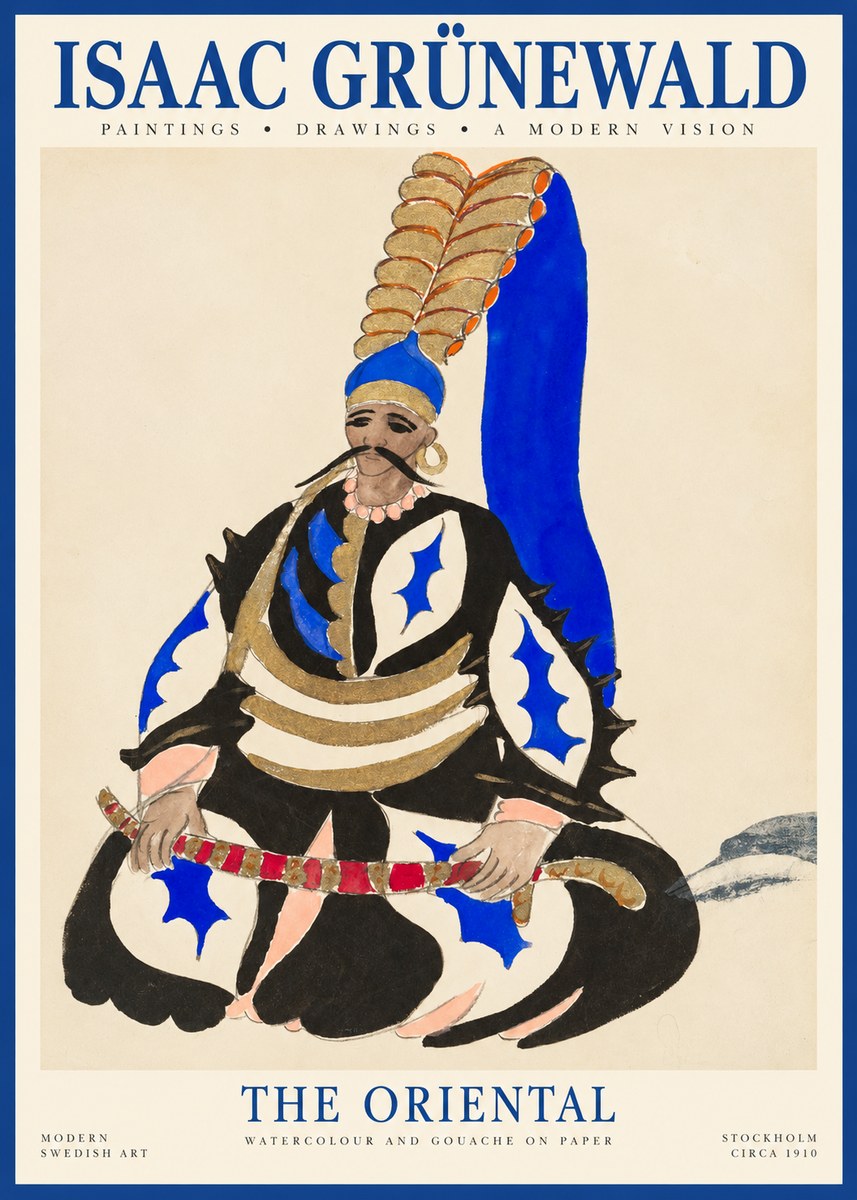 Isaac Grünewald Figure in Oriental Costume No6 - Affiche