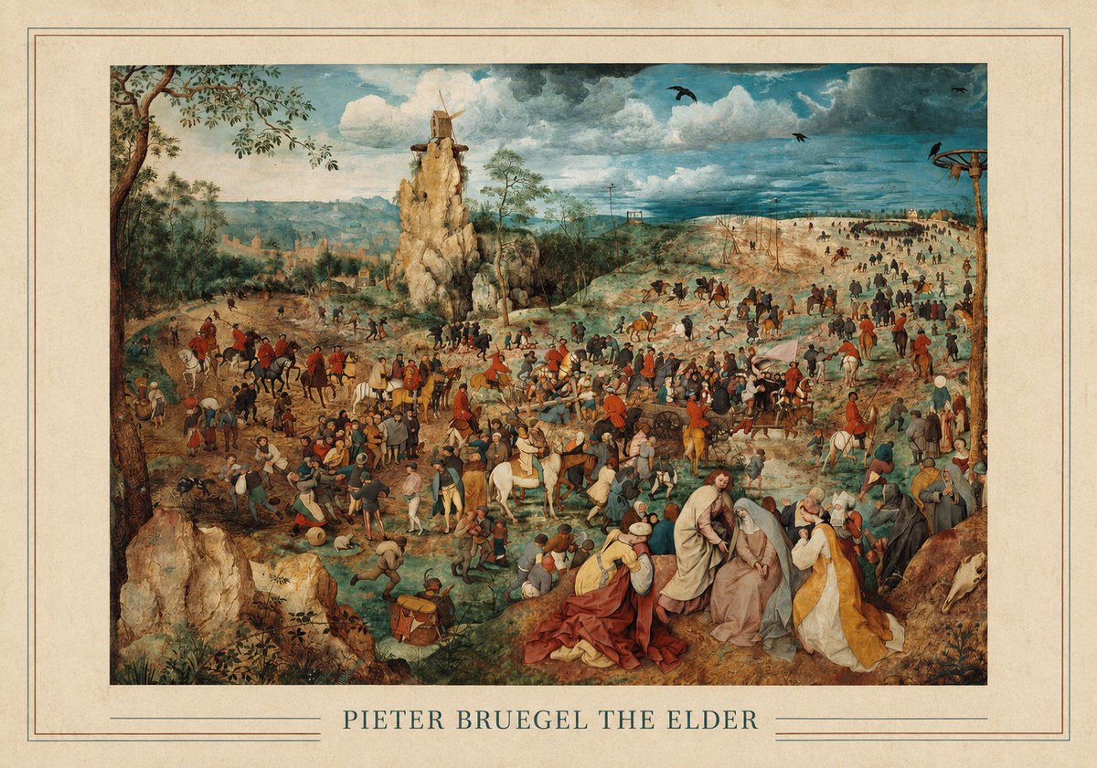 Pieter Bruegel The Procession to Calvary No3 - Affiche