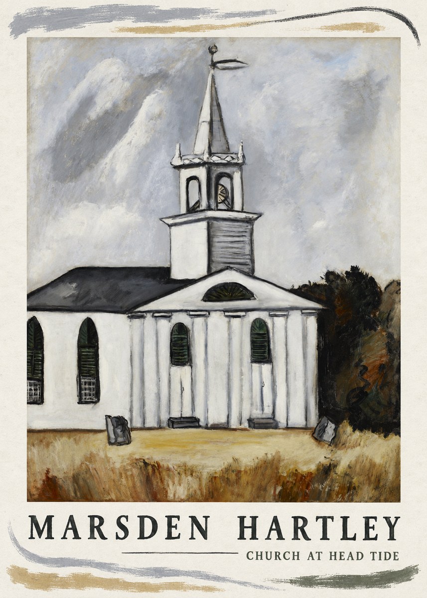Marsden Hartley Church at Head Tide No4 - Affiche