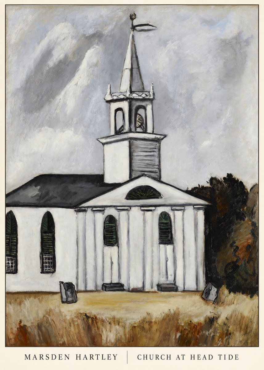 Marsden Hartley Church at Head Tide No6 - Affiche