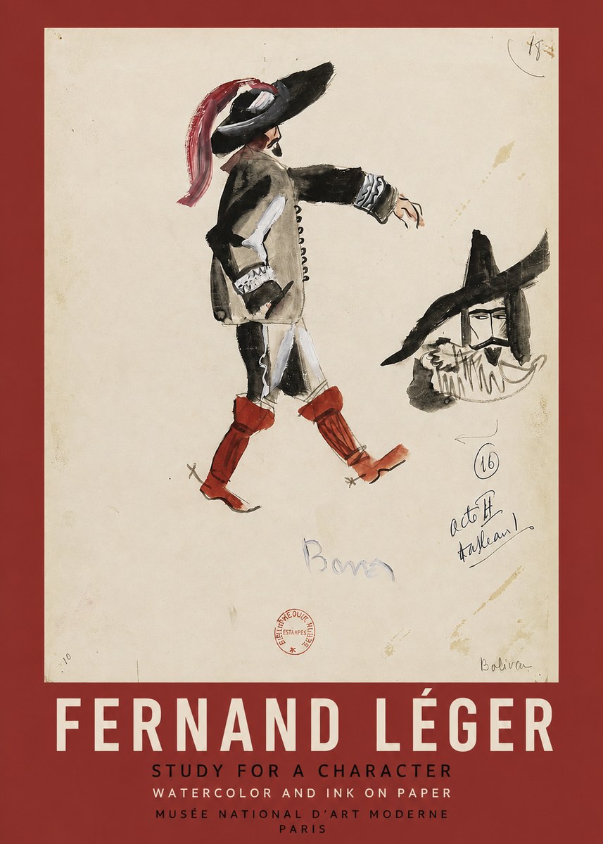 Fernand Léger Study for a Character II No2 - Affiche