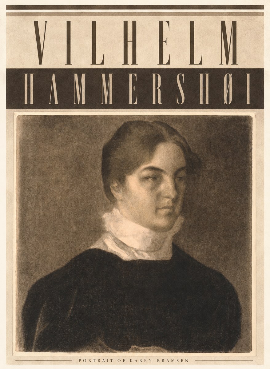 Vilhelm Hammershøi Portrait of Karen Bramsen No4 - Affiche