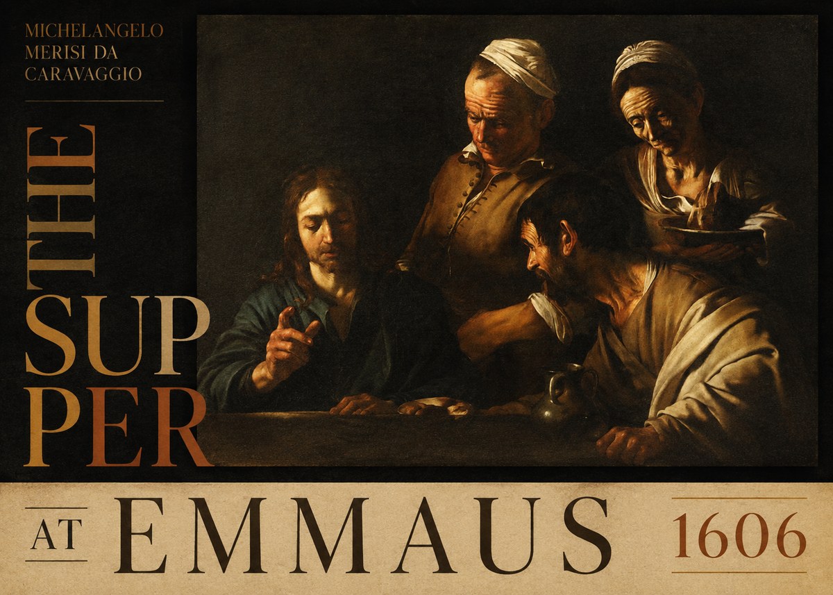 Michelangelo Merisi da Caravaggio The Supper at Emmaus I No5 - Affiche