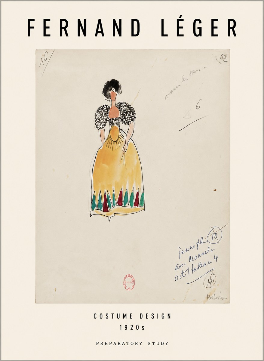 Fernand Léger Costume Design 1920S Preparatory Study No1 - Affiche