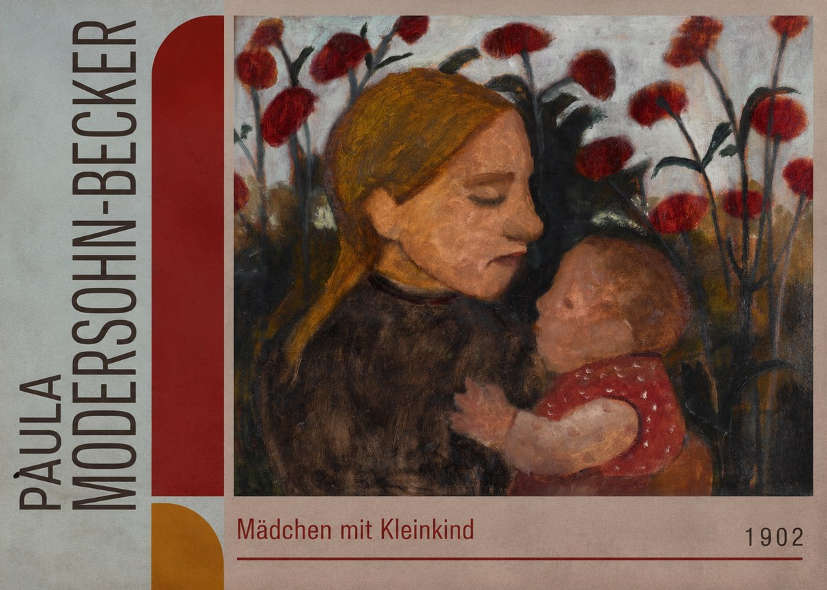 Paula Modersohn-Becker Mädchen Mit Kleinkind II No3 - Affiche