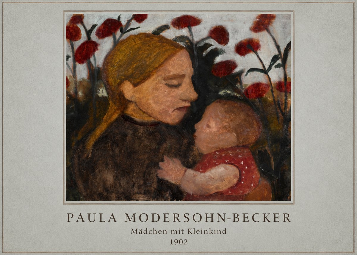 Paula Modersohn-Becker Mädchen Mit Kleinkind II No4 - Affiche