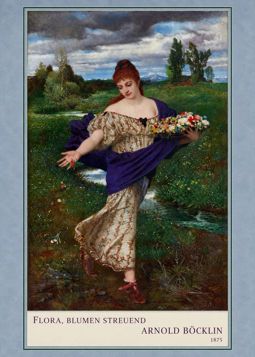 Arnold Böcklin Flora, Blumen Streuend II No3 - Affiche