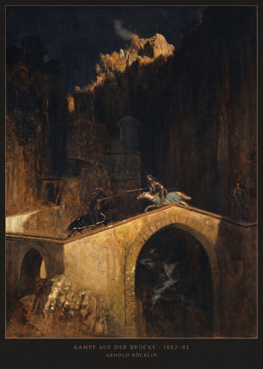 Arnold Böcklin Kampf Auf Der Brücke No2 - Affiche