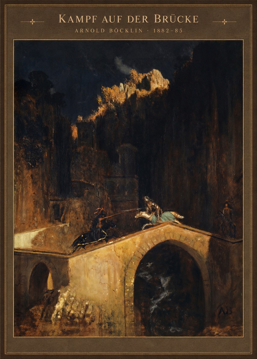 Arnold Böcklin Kampf Auf Der Brücke No4 - Affiche
