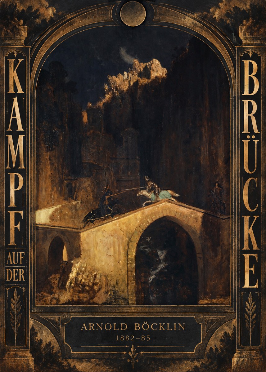 Arnold Böcklin Kampf Auf Der Brücke No6 - Affiche