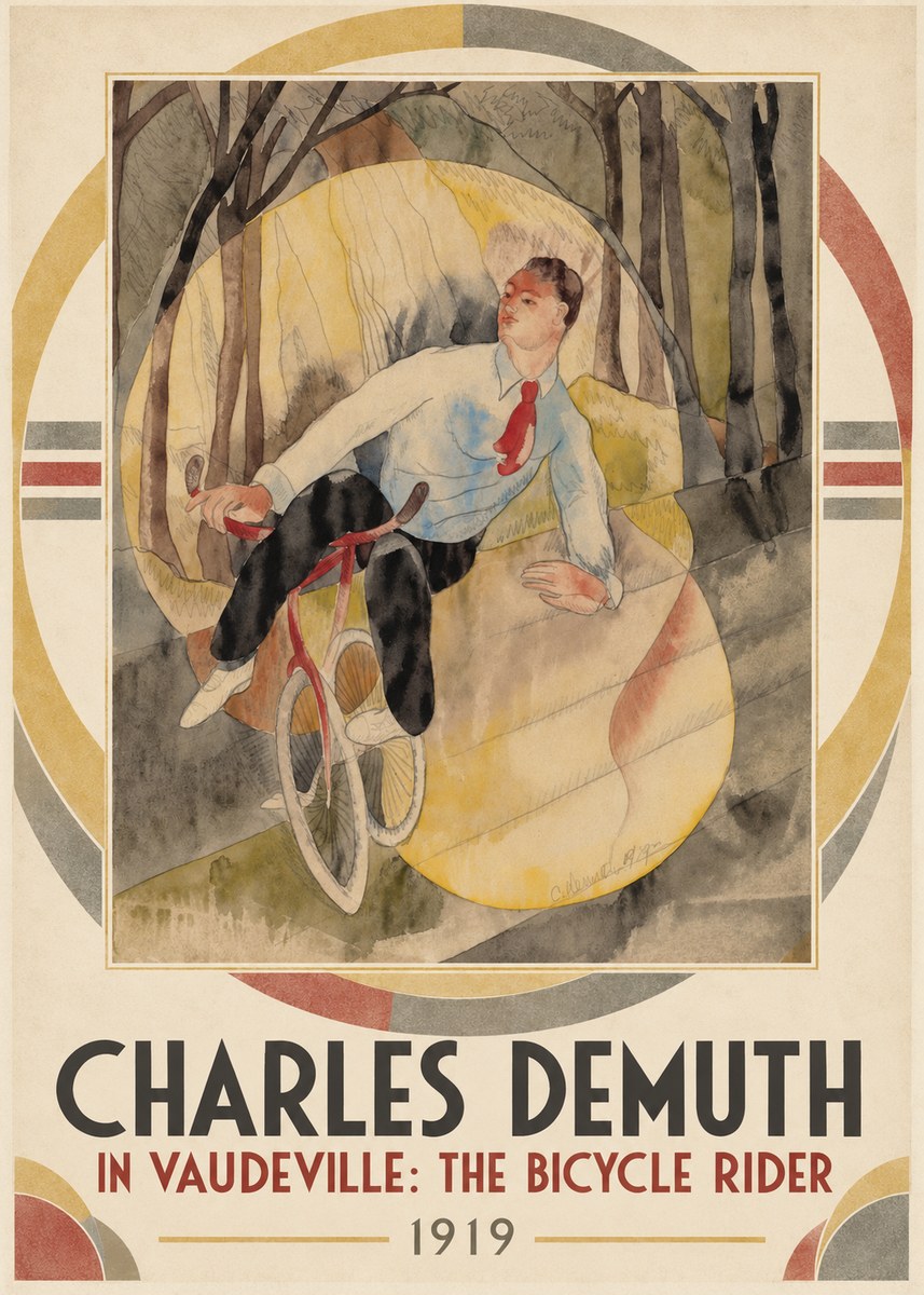 Charles Demuth In Vaudeville: the Bicycle Rider No1 - Affiche