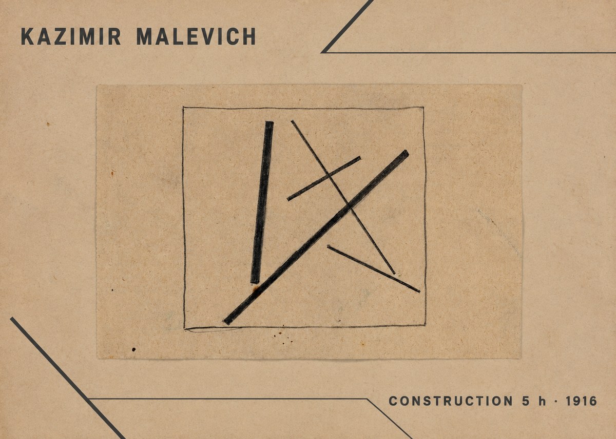 Kazimir Malevich Construction 5 H No1 - Affiche