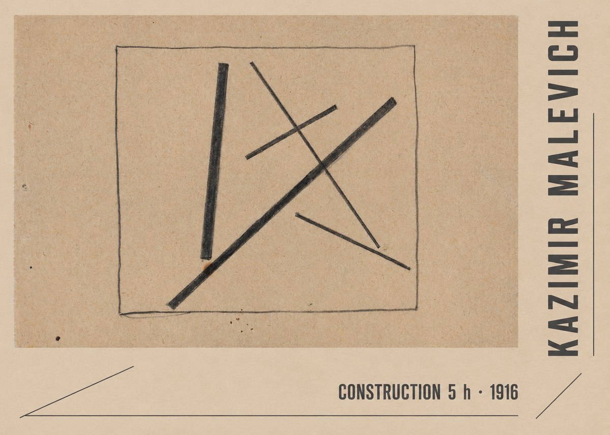 Kazimir Malevich Construction 5 H No2 - Affiche