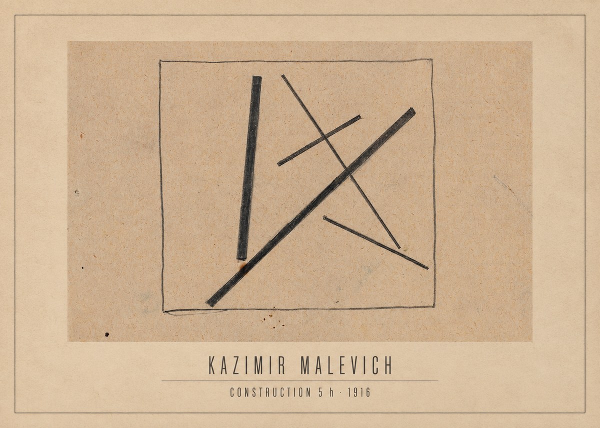 Kazimir Malevich Construction 5 H No3 - Affiche