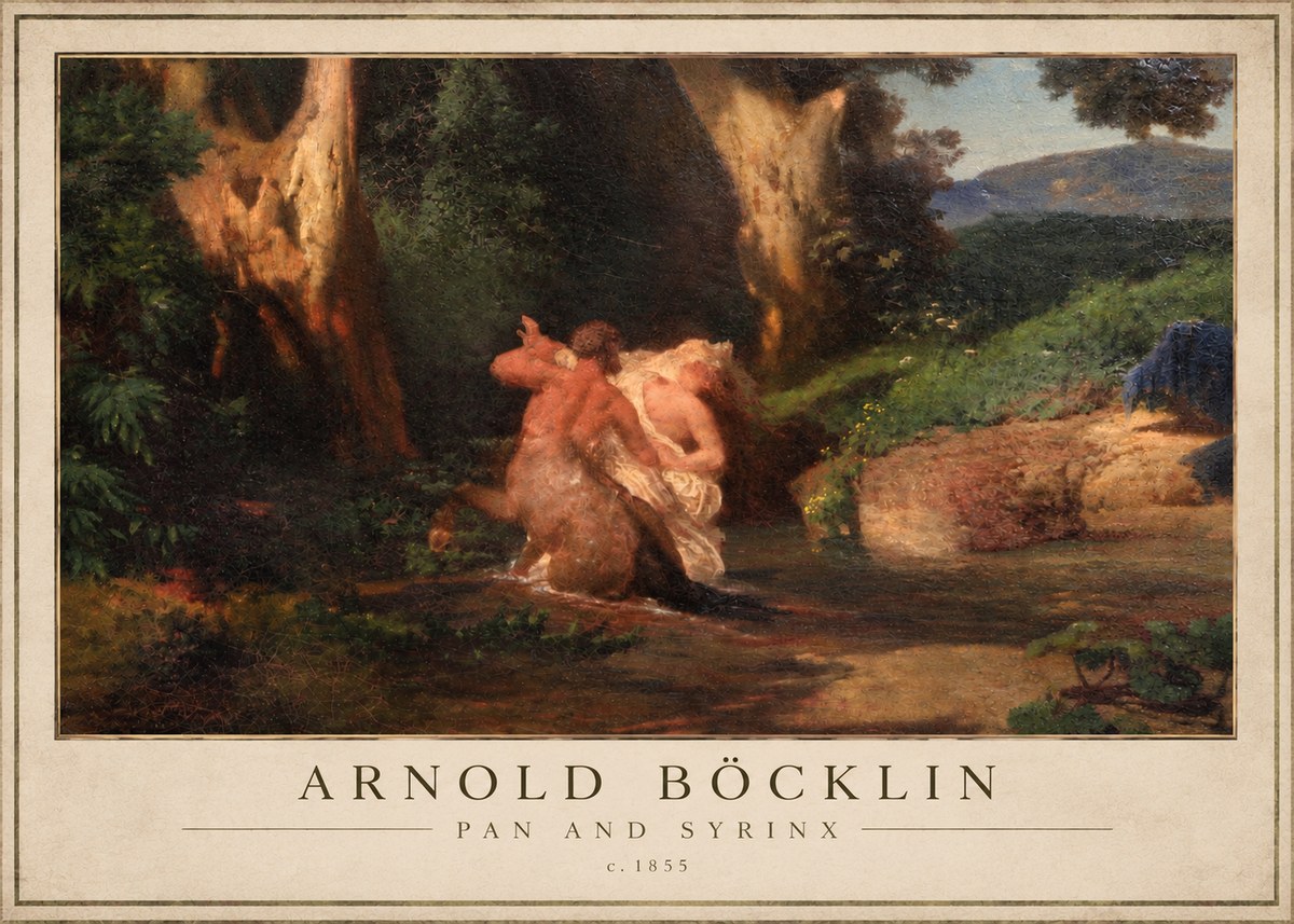 Arnold Böcklin Pan and Syrinx No3 - Affiche