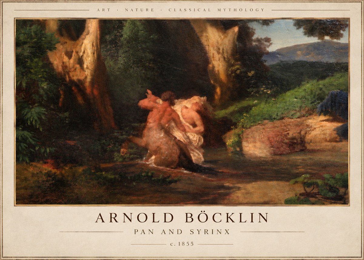 Arnold Böcklin Pan and Syrinx No4 - Affiche