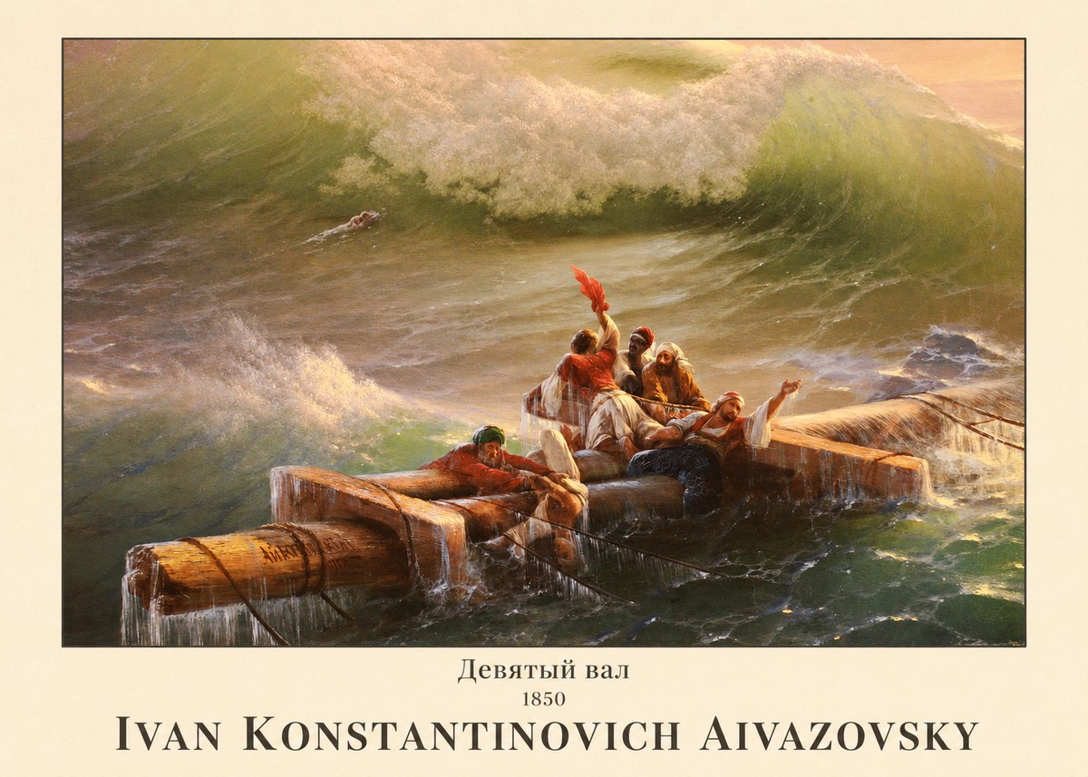 Ivan Konstantinovich Aivazovsky Девятый Вал No1 - Affiche