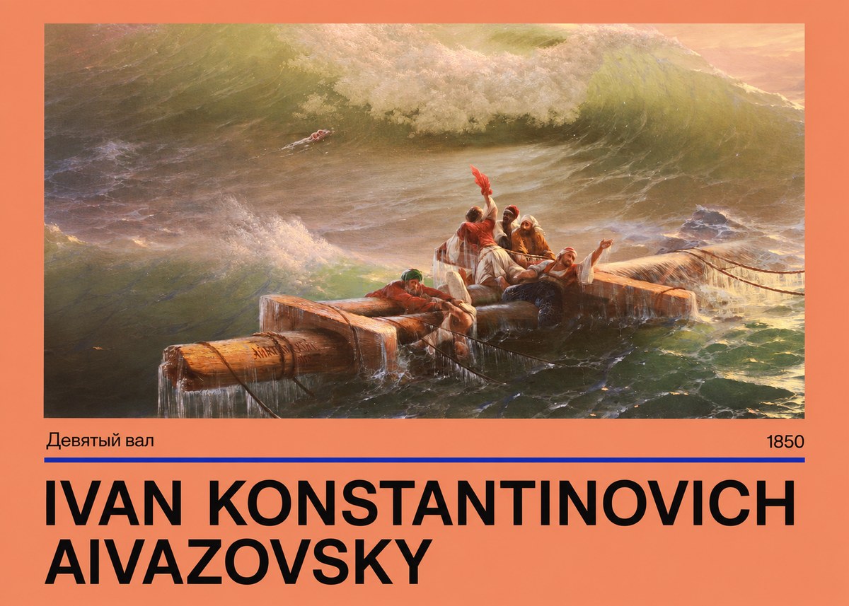 Ivan Konstantinovich Aivazovsky Девятый Вал No4 - Affiche