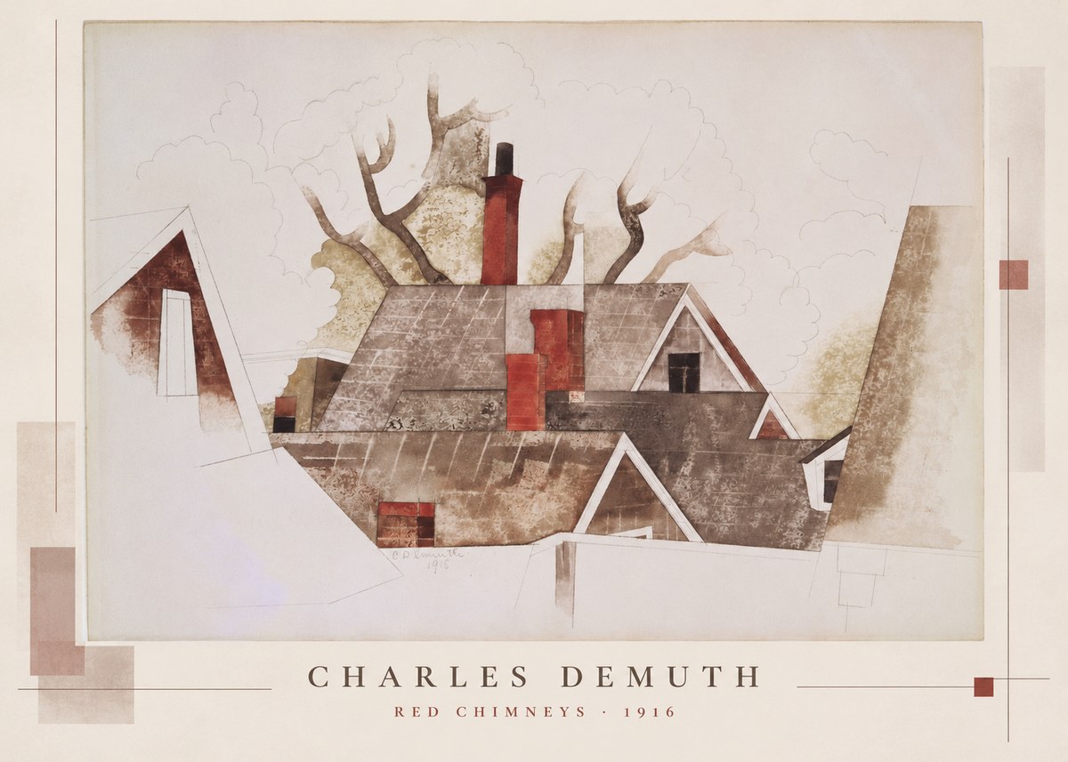 Charles Demuth Red Chimneys No5 - Affiche