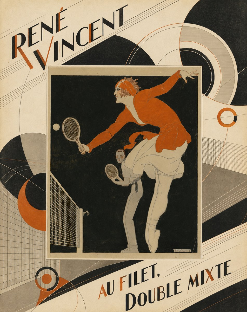 René Vincent Au Filet, Double Mixte No5 - Affiche