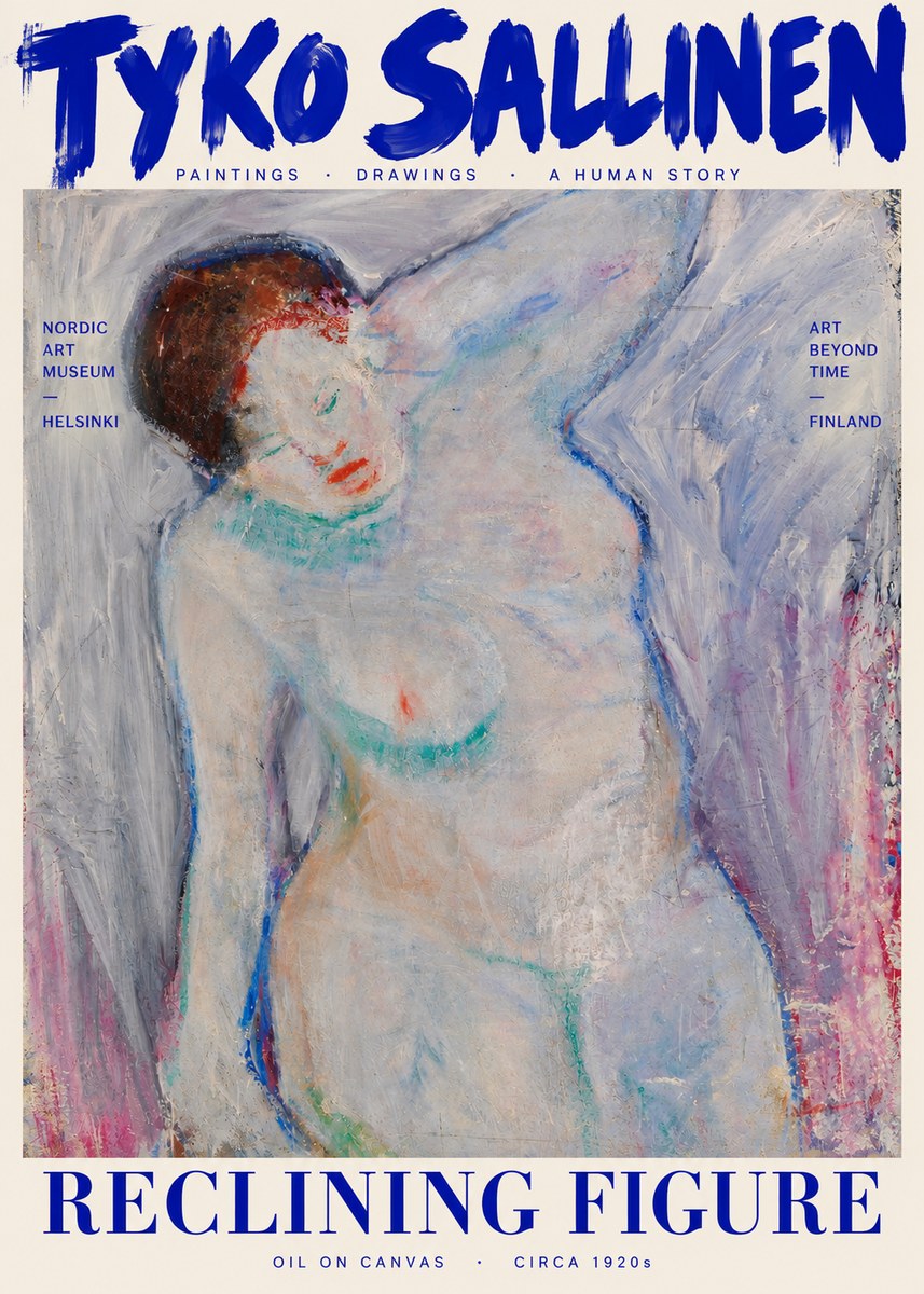 Tyko Sallinen Reclining Figure No3 - Affiche