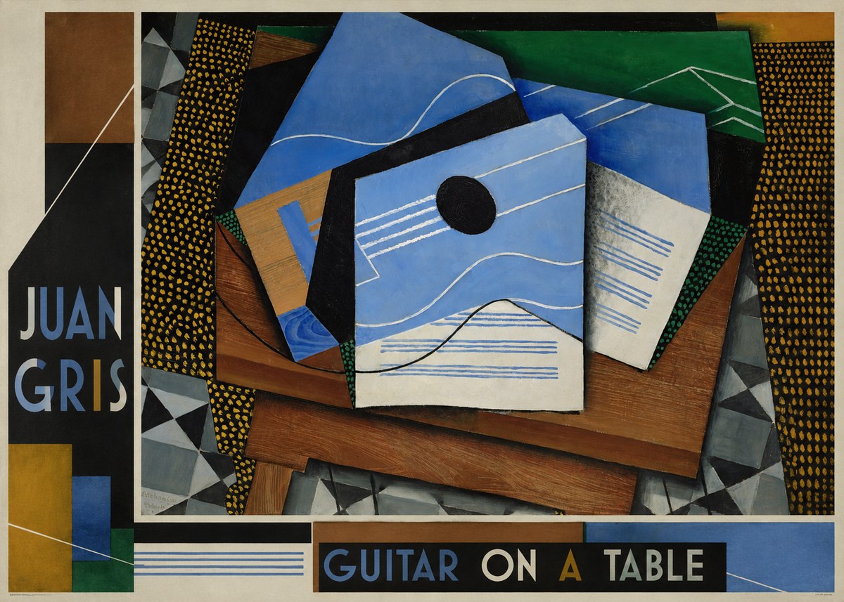 Juan Gris Guitar on a Table No2 - Affiche