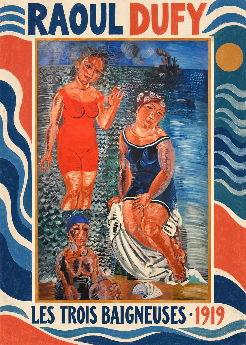 Raoul Dufy Les Trois Baigneuses No2 - Affiche