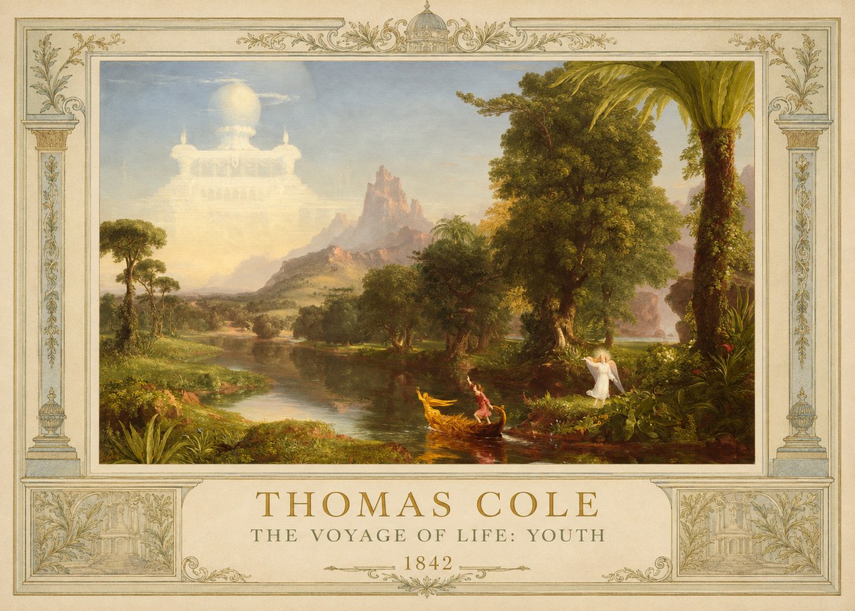 Thomas Cole The Voyage of Life: Youth III No1 - Affiche