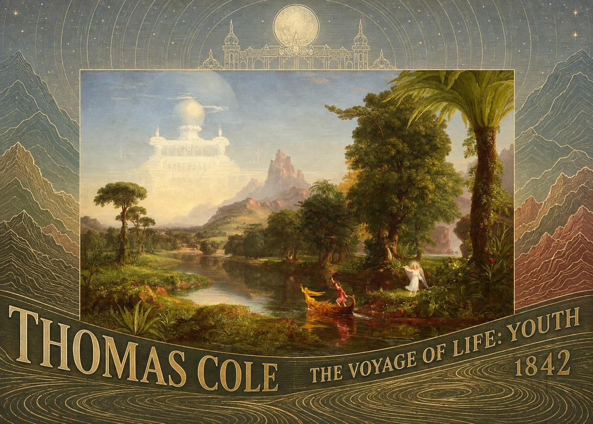 Thomas Cole The Voyage of Life: Youth III No6 - Affiche