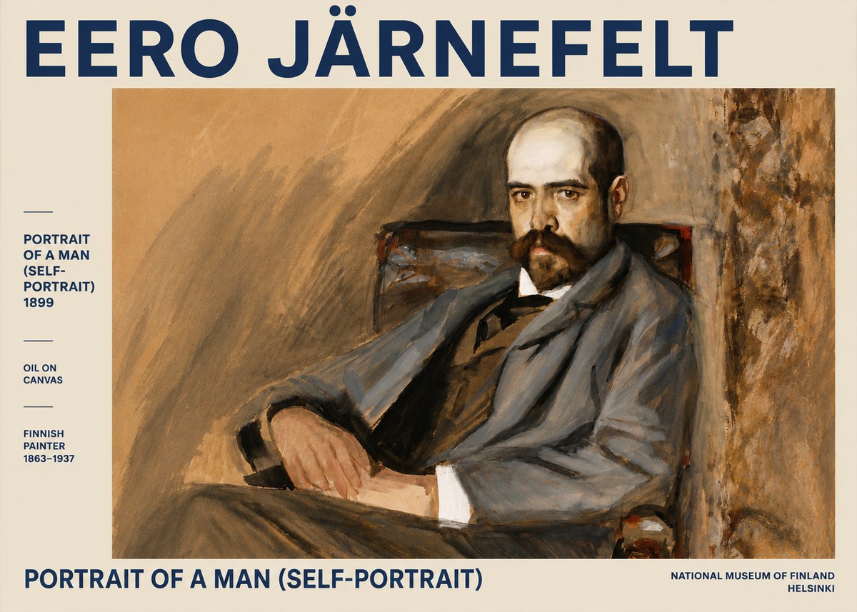 Eero Järnefelt Portrait of a Man (Self-portrait) No4 - Affiche