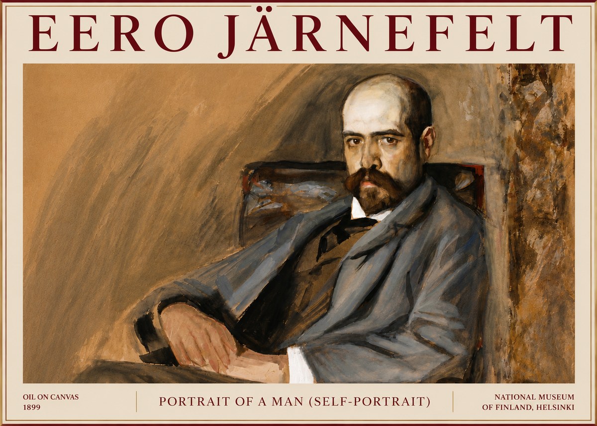 Eero Järnefelt Portrait of a Man (Self-portrait) No5 - Affiche