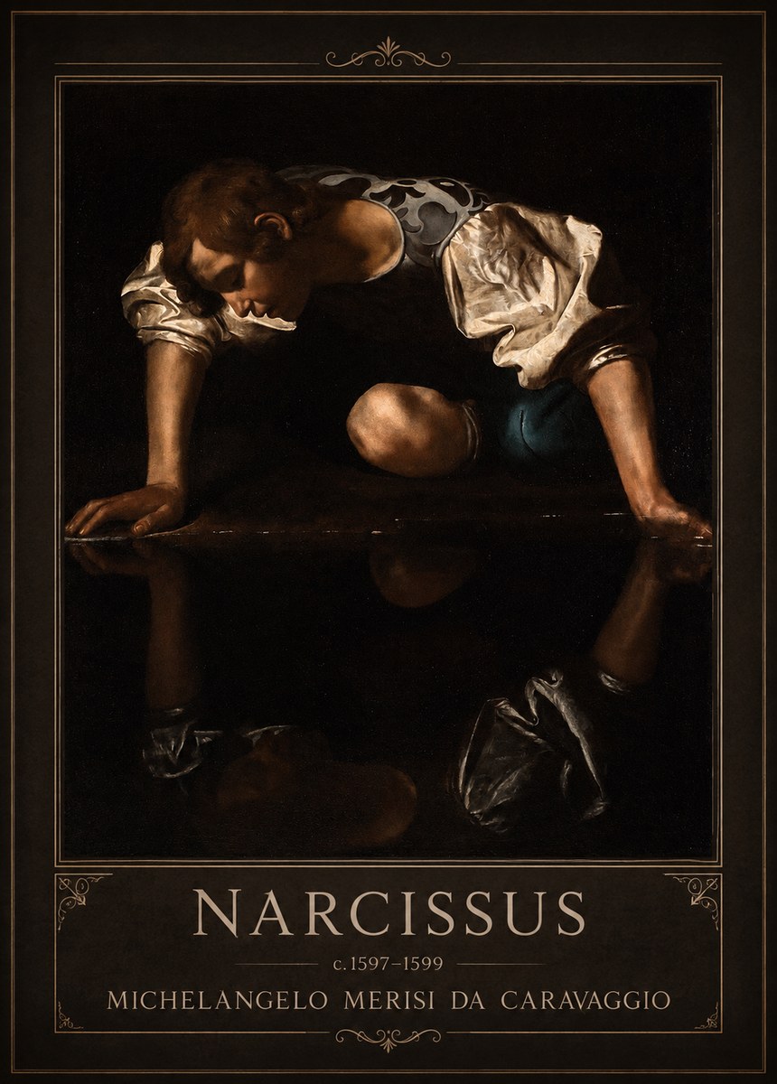 Michelangelo Merisi da Caravaggio Narcissus II No1 - Affiche
