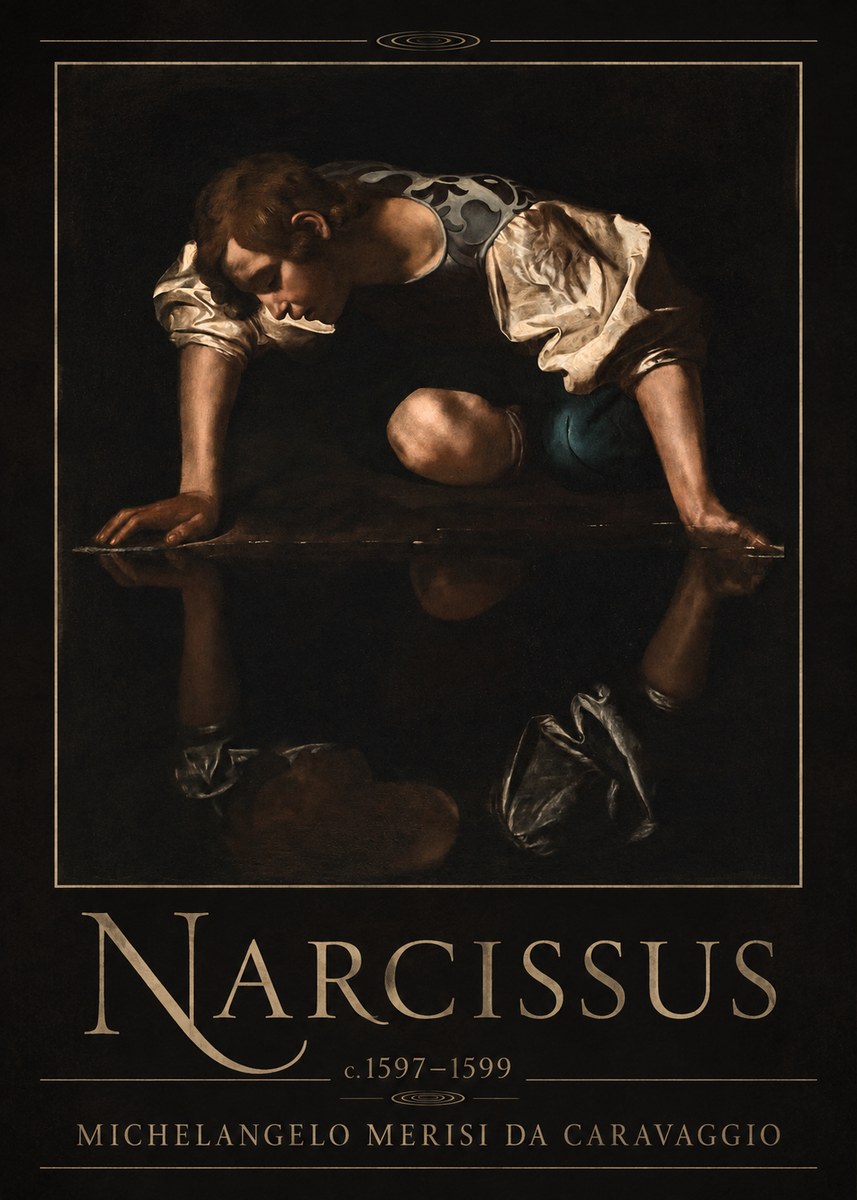 Michelangelo Merisi da Caravaggio Narcissus II No2 - Affiche