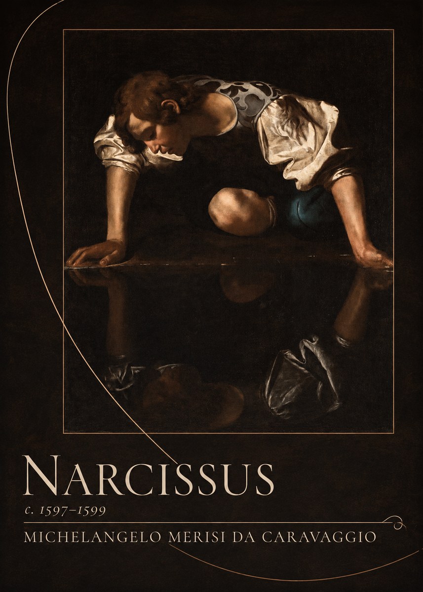 Michelangelo Merisi da Caravaggio Narcissus II No3 - Affiche